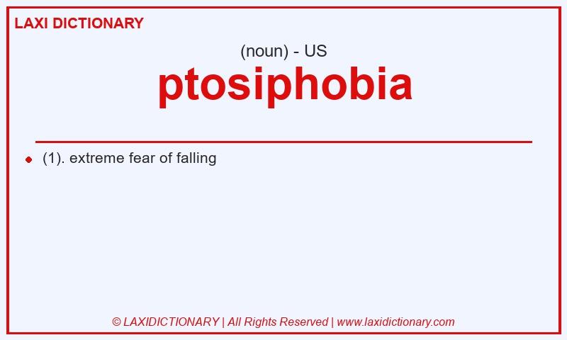Definition ptosiphobia in American English