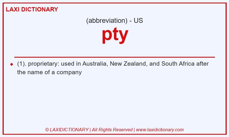 Definition pty in American English