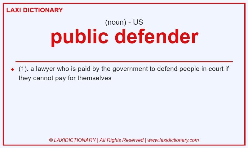 Definition public defender in American English