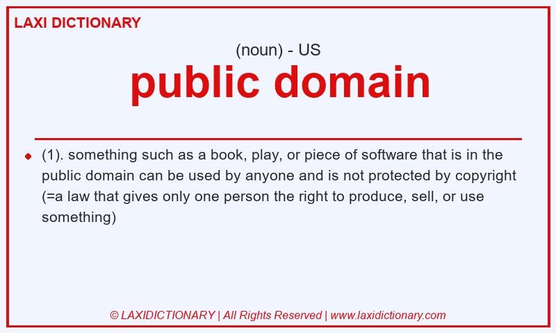 Definition public domain in American English