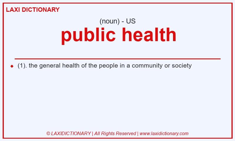 Definition public health in American English