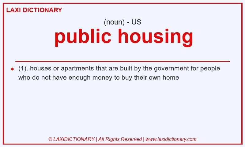 Definition public housing in American English
