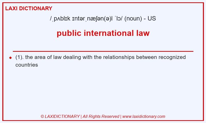 Definition public international law in American English