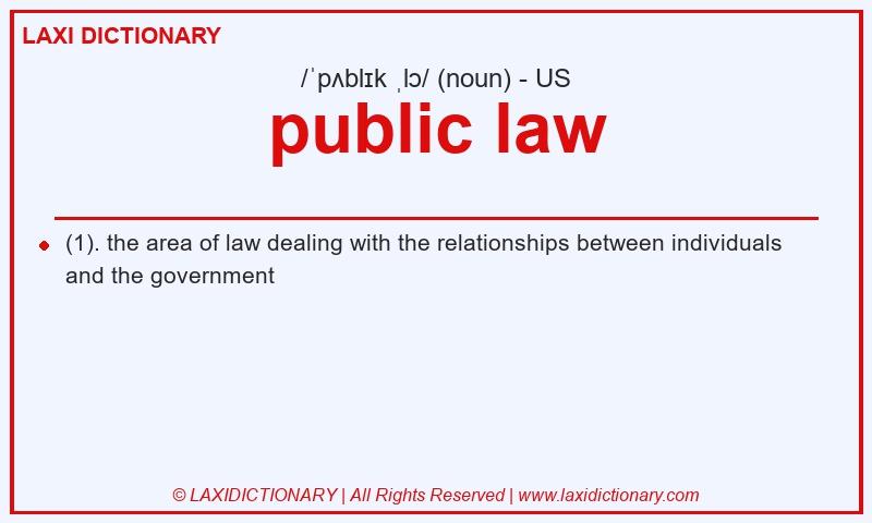 Definition public law in American English