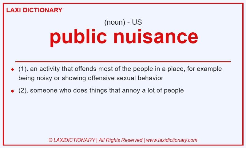 Definition public nuisance in American English