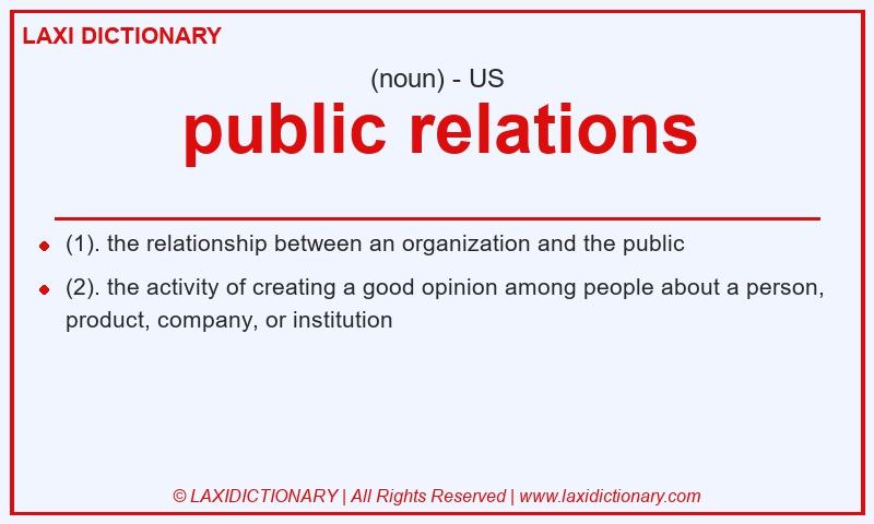 Definition public relations in American English