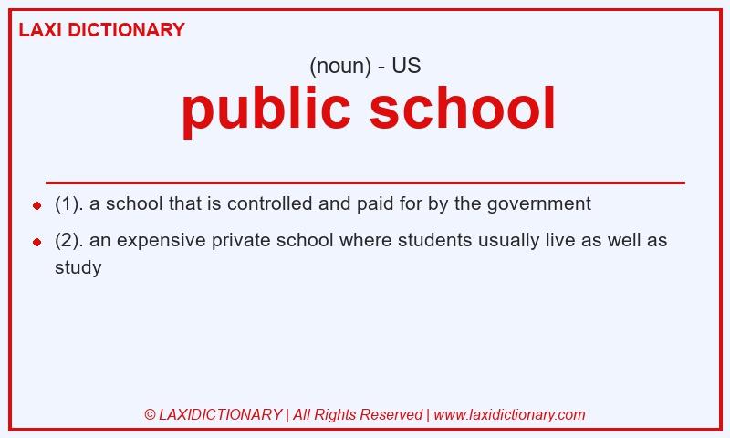 Definition public school in American English