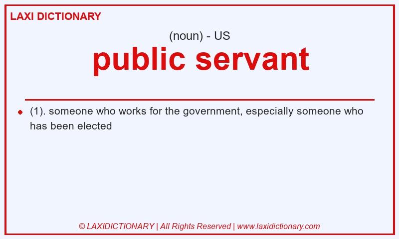 Definition public servant in American English