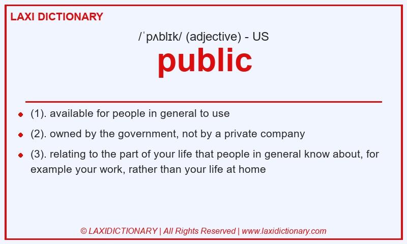 Definition public in American English