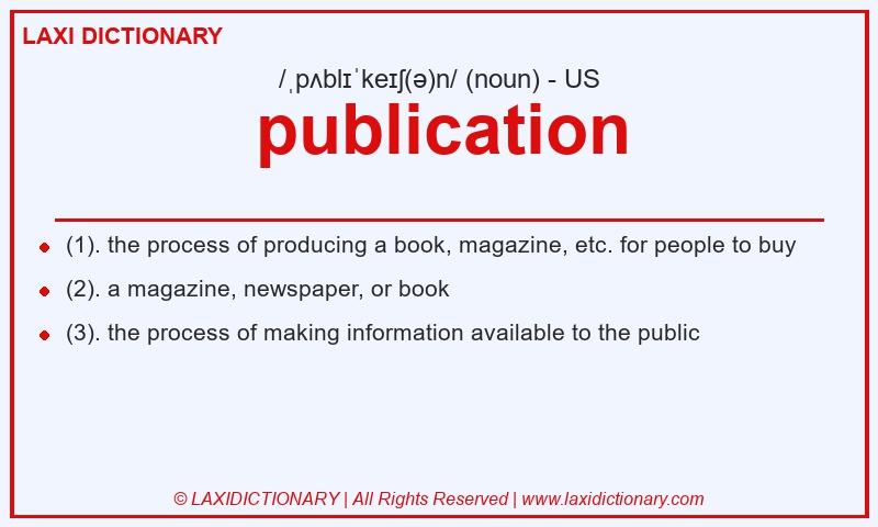 Definition publication in American English