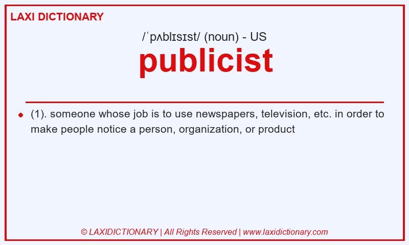 Definition publicist in American English