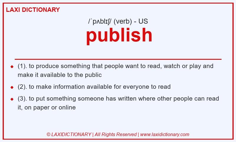 Definition publish in American English