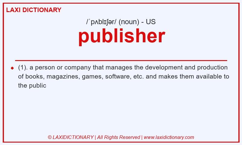 Definition publisher in American English