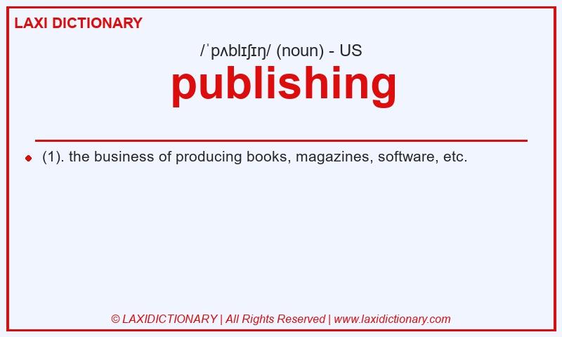 Definition publishing in American English