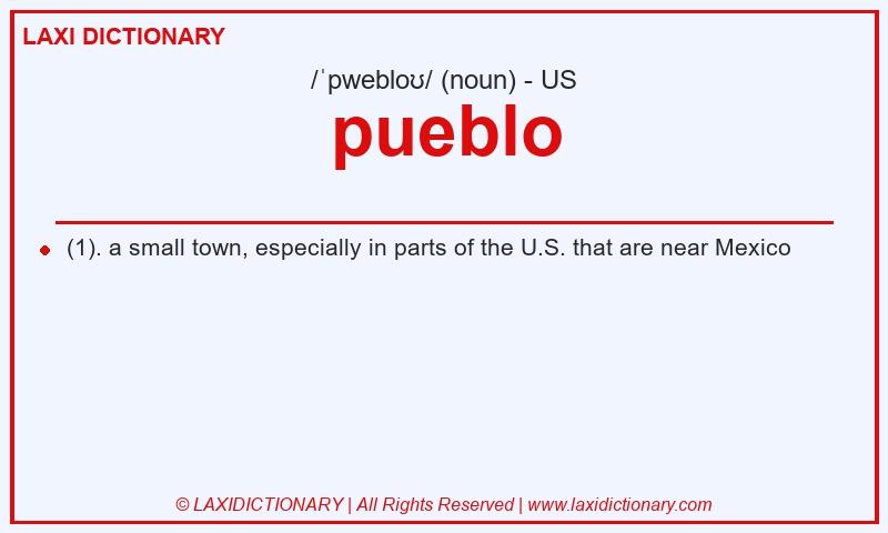 Definition pueblo in American English