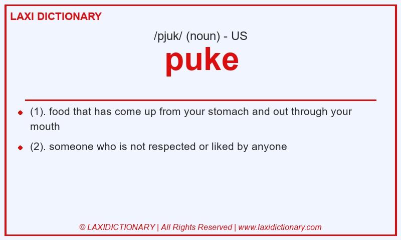 Definition puke in American English