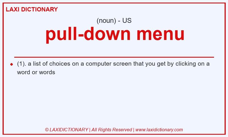 Definition pull-down menu in American English