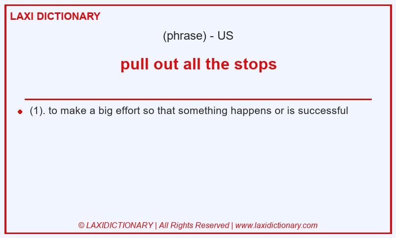 Definition pull out all the stops in American English