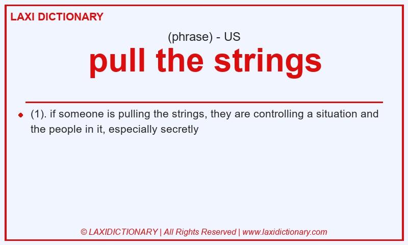 Definition pull the strings in American English