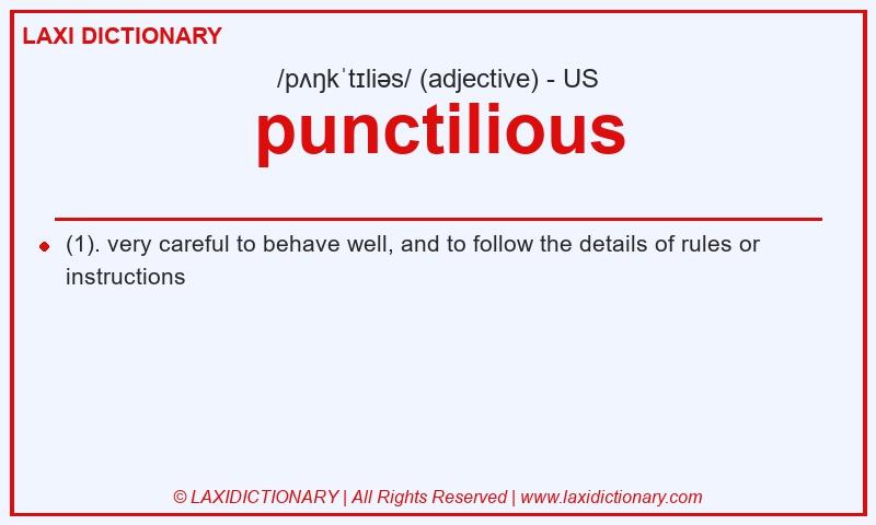 Definition punctilious in American English