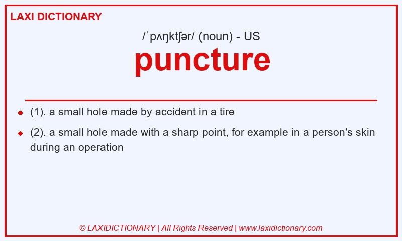 Definition puncture in American English