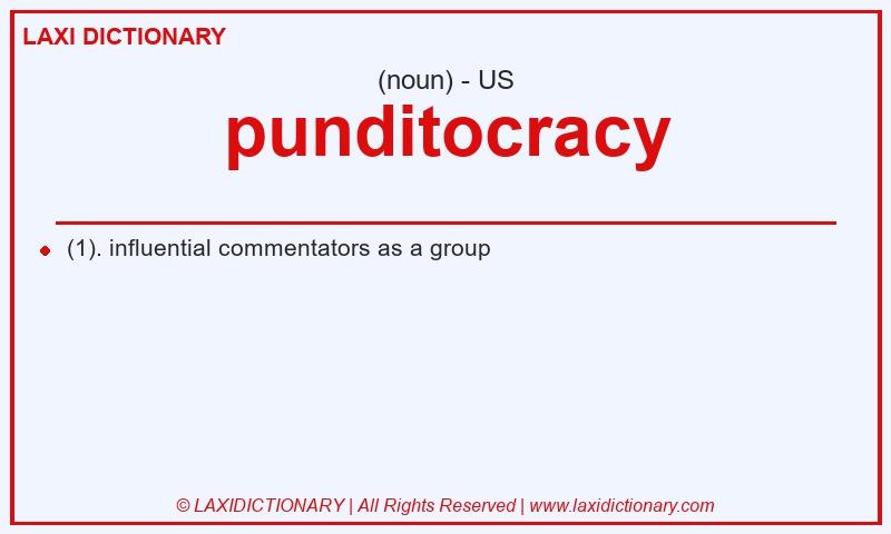 Definition punditocracy in American English