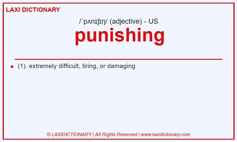 Definition punishing in American English
