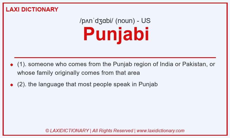 Definition Punjabi in American English
