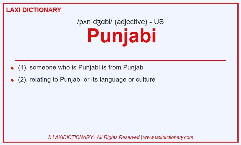 Definition Punjabi in American English