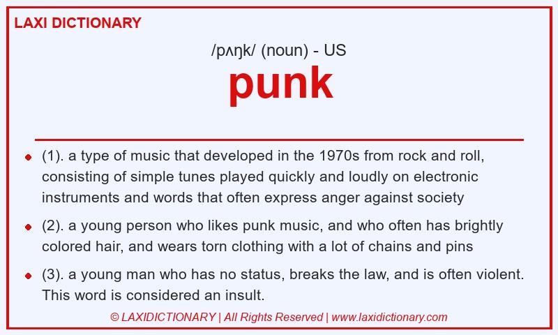 Definition punk in American English