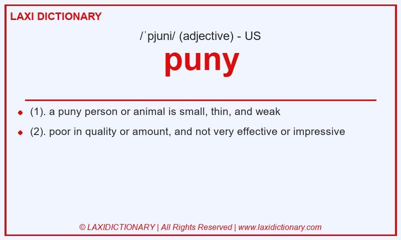 Definition puny in American English