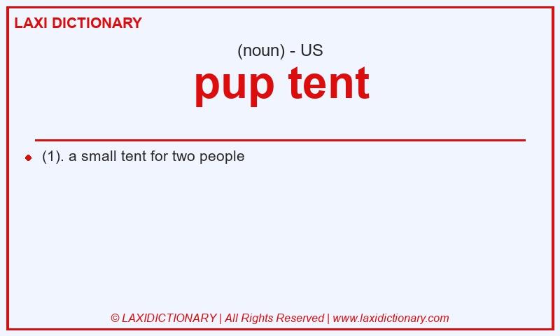 Definition pup tent in American English