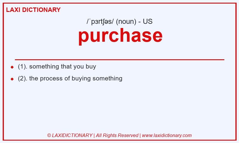 Definition purchase in American English
