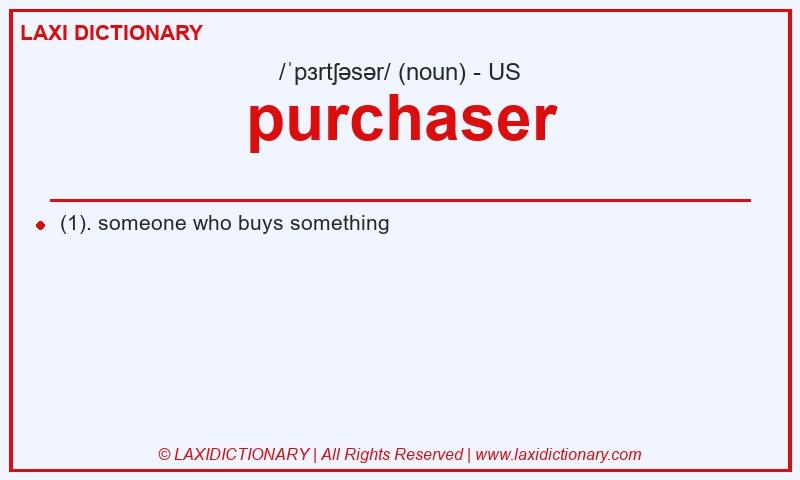Definition purchaser in American English