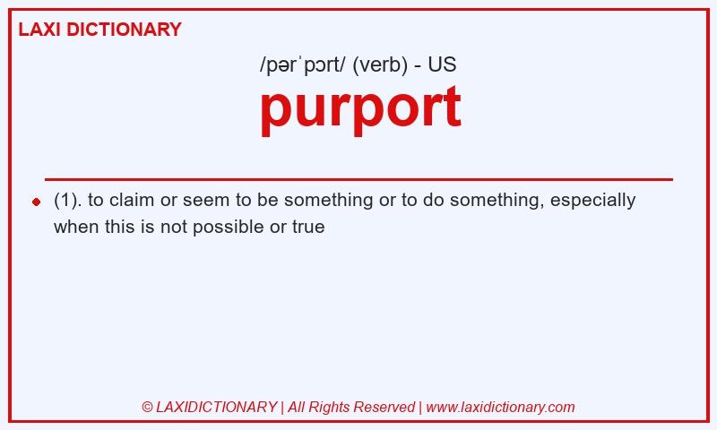 Definition purport in American English