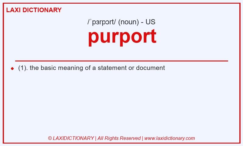 Definition purport in American English
