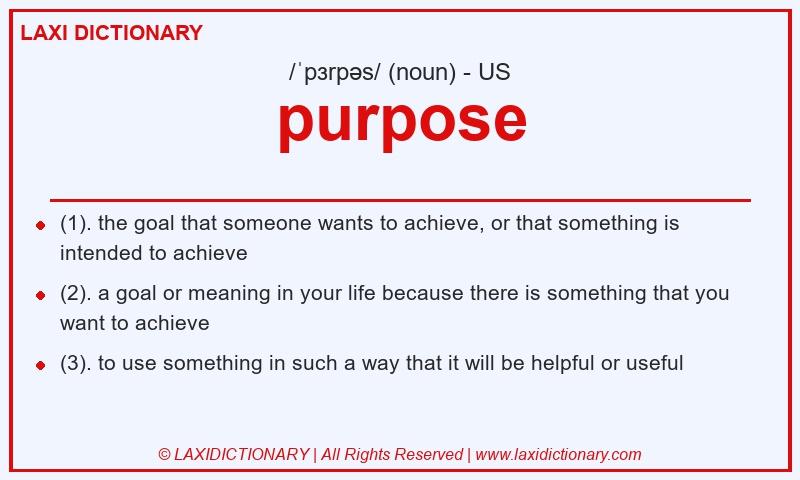 Definition purpose in American English