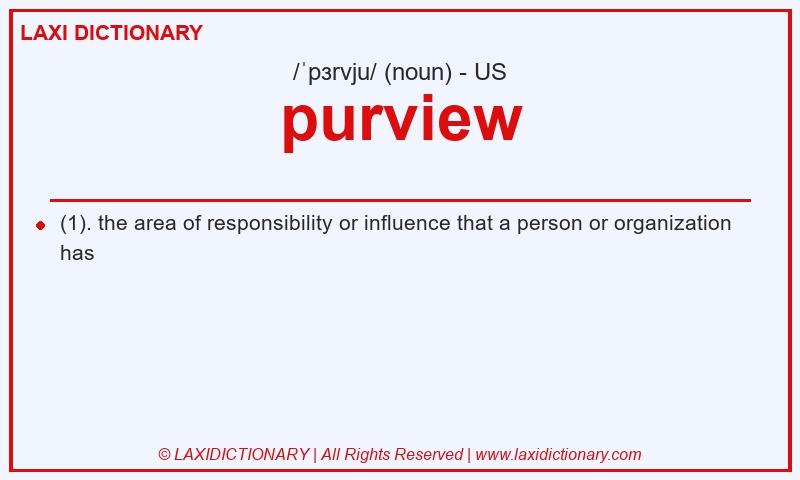 Definition purview in American English