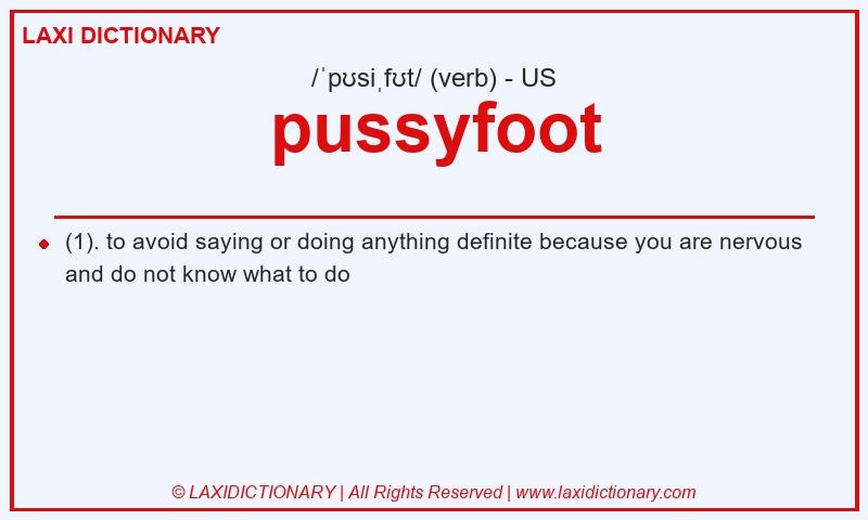 Definition pussyfoot in American English