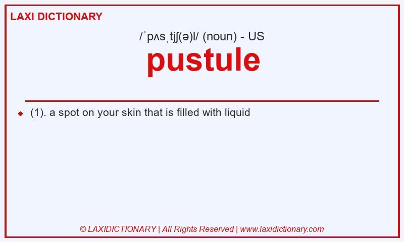 Definition pustule in American English
