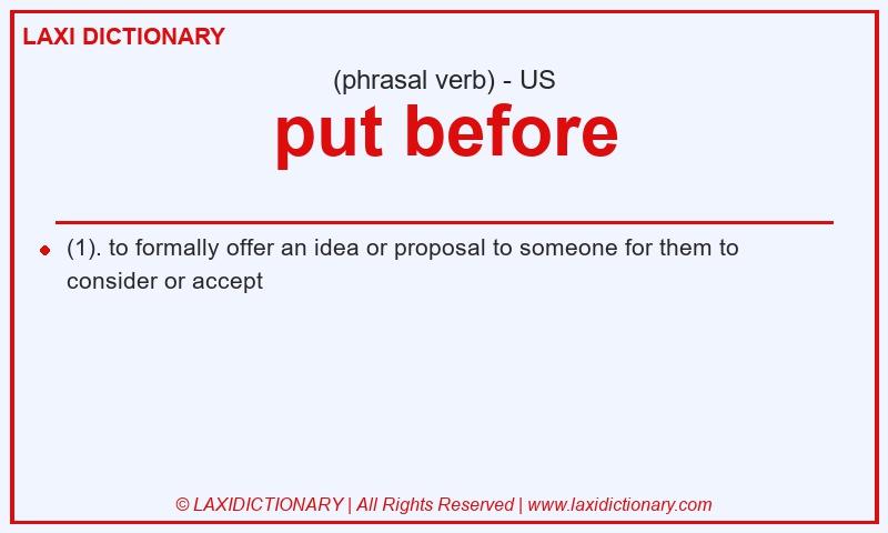 Definition put before in American English