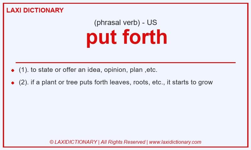 Definition put forth in American English