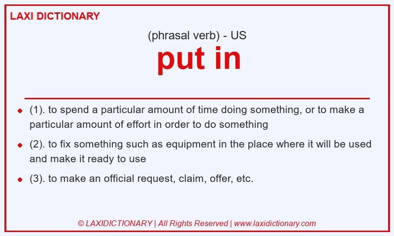 Definition put in in American English