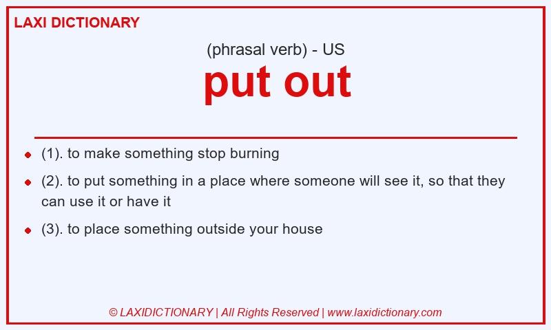 Definition put out in American English