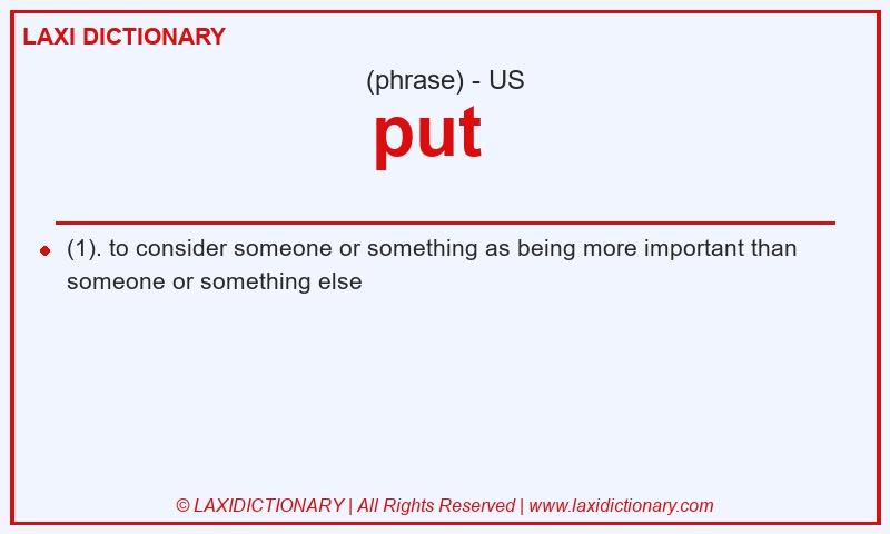 Definition put   in American English