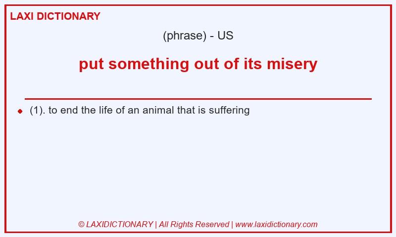 Definition put something out of its misery in American English