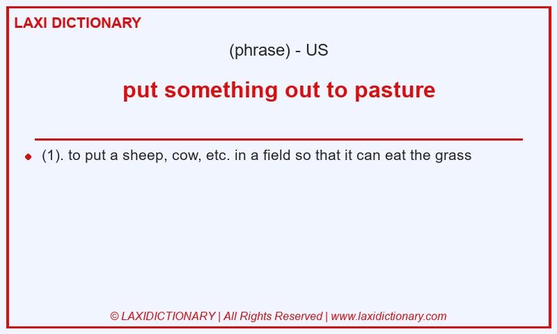 Definition put something out to pasture in American English