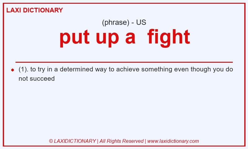 Definition put up a fight in American English