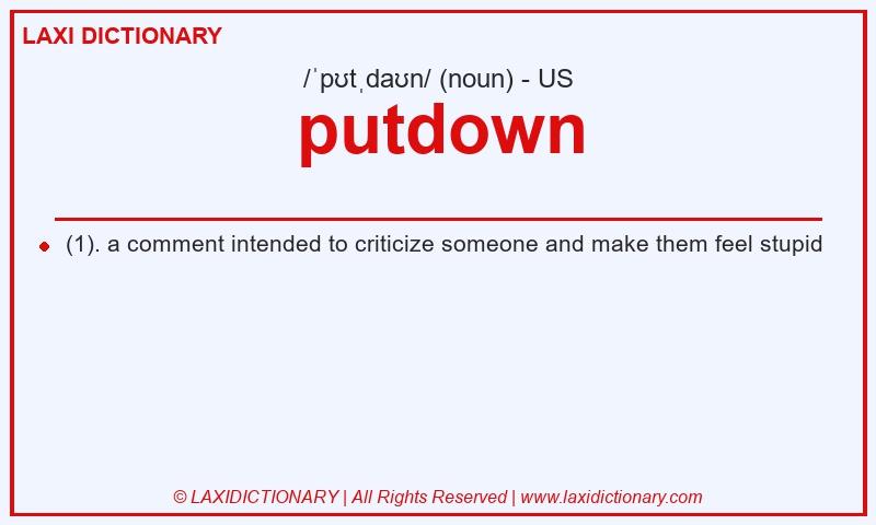 Definition putdown in American English