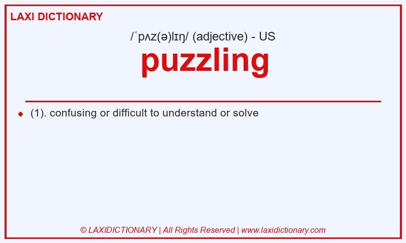 Definition puzzling in American English